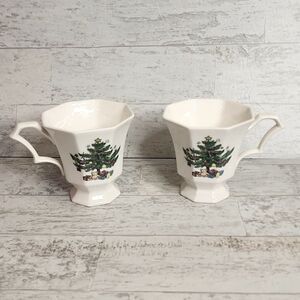 Christmas Vintage Mugs Cups Nikko Christmas time Set of 2
